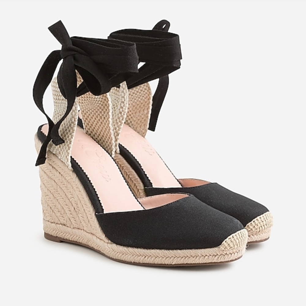 NEW IN BOX J.Crew black canvas espadrilles, size 9